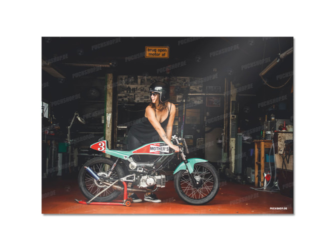Poster "Lady with Puch Racer" A1 (59,4x84cm) 1