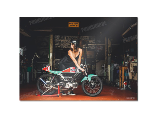 Poster "Lady with Puch Racer" A1 (59,4x84cm) main