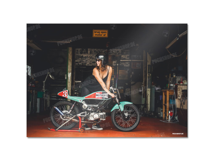 Poster "Lady met Puch Racer" A1 (59,4x84cm)