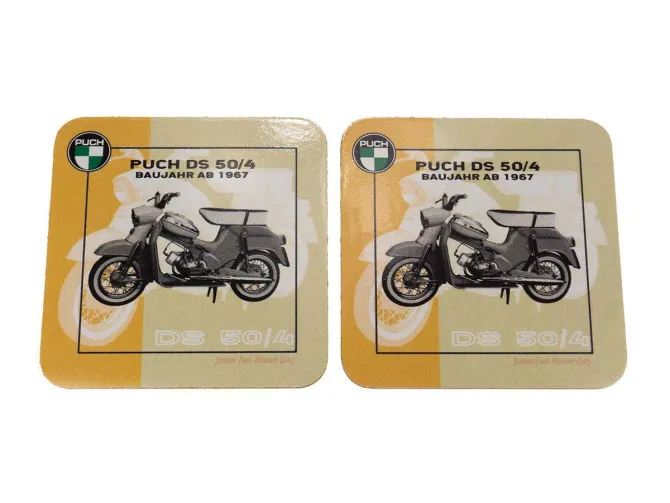Coasters set Puch DS50/4 year of construction 1967 2 parts 95x95mm product