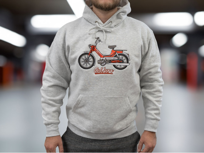 Stitched Hoodie in Grey with Puch Maxi Culture Premium Quality product