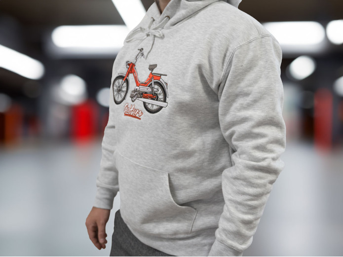 Bestickter Premium Hoodie Puch Maxi Culture Kapuzen Grau 