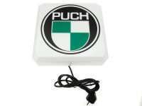 Light advertising box square Puch logo round