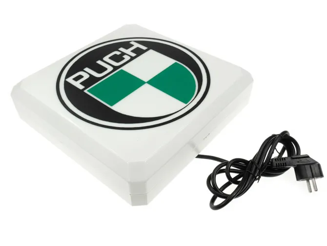 Lichtwerbung quadratisch Puch-Logo rund product