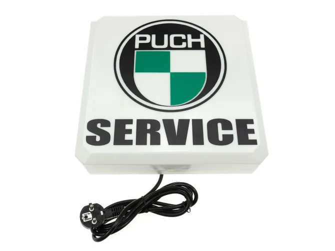Lichtreclame bak vierkant Puch logo rond service product