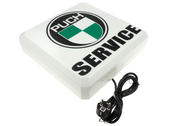 Light advertising box square Puch logo round service product