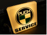 Lichtwerbung quadratisch Puch-Logo rund service thumb extra