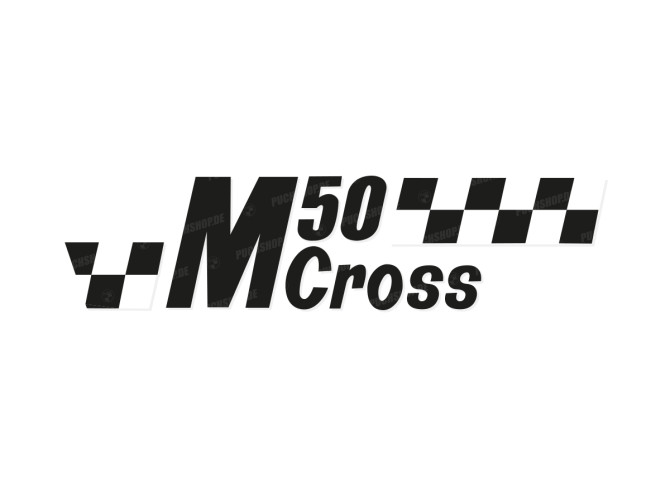 Sticker Puch M50 Cross black / white main