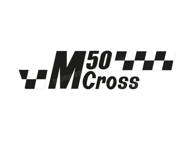 Sticker Puch M50 Cross zwart / wit main