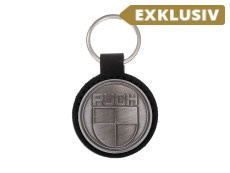Schlüsselanhänger Puch Logo Schwarz Kunstleder / Metall RealMetal®