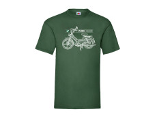 T-shirt green "Puch Maxi S" Retro line art