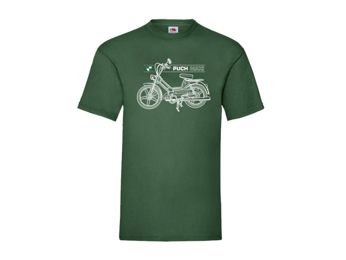T-shirt Puch Maxi S Retro line art green (S-XXL)
