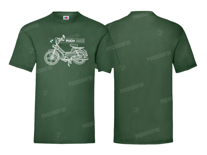 T-shirt Puch Maxi S Retro line art green (S-XXL)