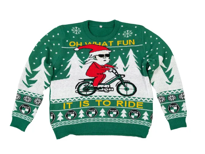 Gebreide Foute Kersttrui Puch “Oh what fun it is to ride”  product