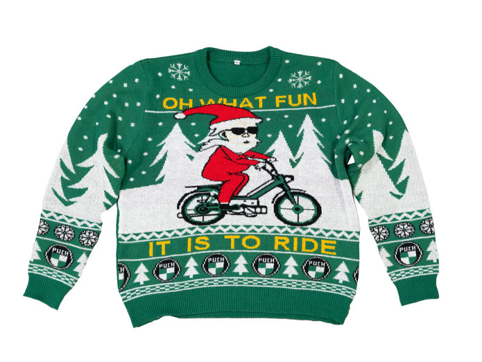 Ugly X-mas sweater with Puch " Oh what fun it is to ride"