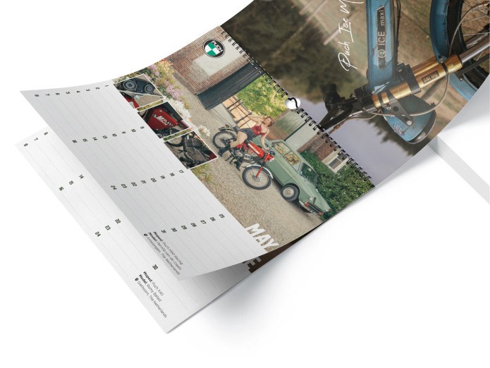 Birthday calendar Puch mopeds with models made in Holland