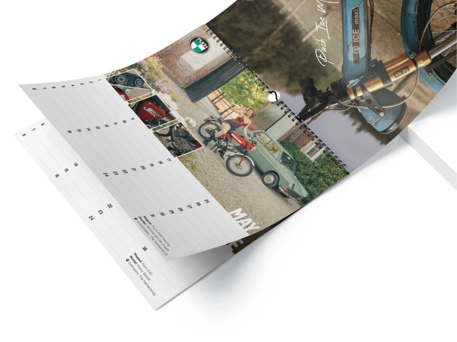 Birthday calendar Puch mopeds with models made in Holland
