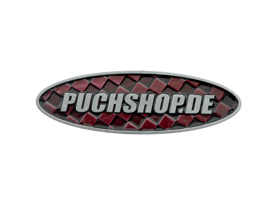 Aufkleber Puchshop logo badge Emaille RealMetal®