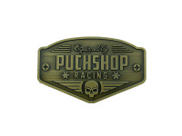 Aufkleber "Puchshop Racing Equipped" logo badge Emaille RealMetal® 6x3.2cm gift
