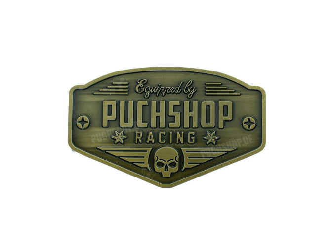 Sticker "Puchshop Racing Equipped" enamel RealMetal 6x3.2cm main