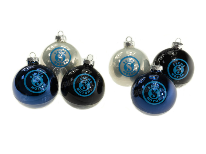 Kerstballen met Sachs logo set main