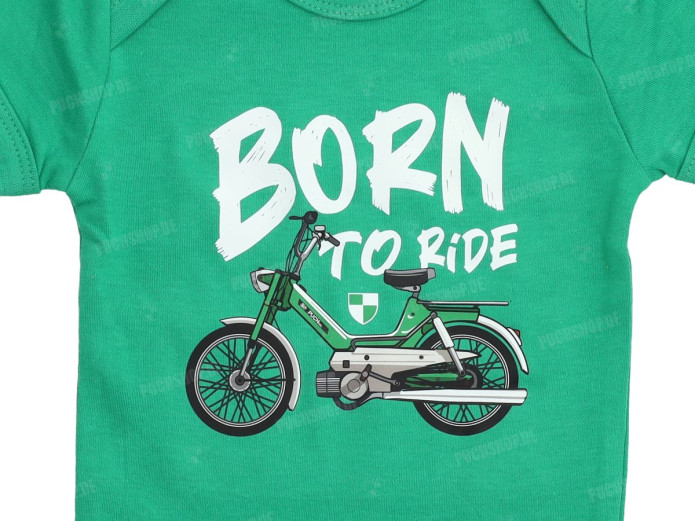 Puch Romper Baby "Born to Ride" Green 0-3 Months