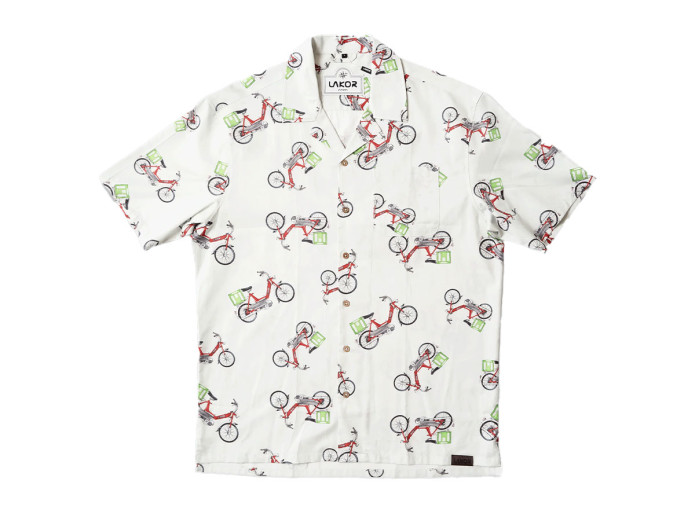 Hawaiian Shirt Lakor "Red Puch" Star White (S-XXXL)