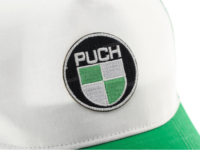 Cap Puch logo patch green / white truckers cap