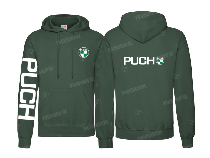Hoodie Puch logo and sleeve print green (S-XXXL)