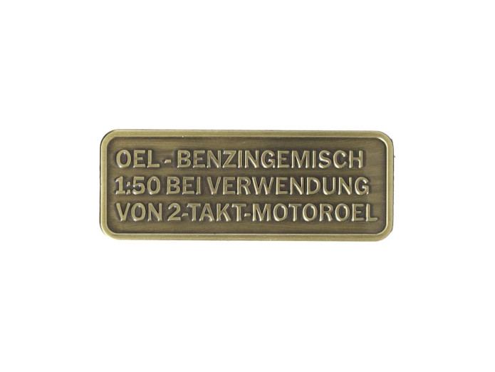 Benzine mix sticker Duits RealMetal goud kleur