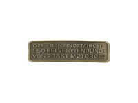 Benzine mix sticker Duits RealMetal goud kleur