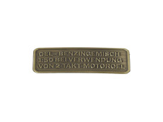 Benzingemisch Aufkleber Deutsch RealMetal Gold Farbe