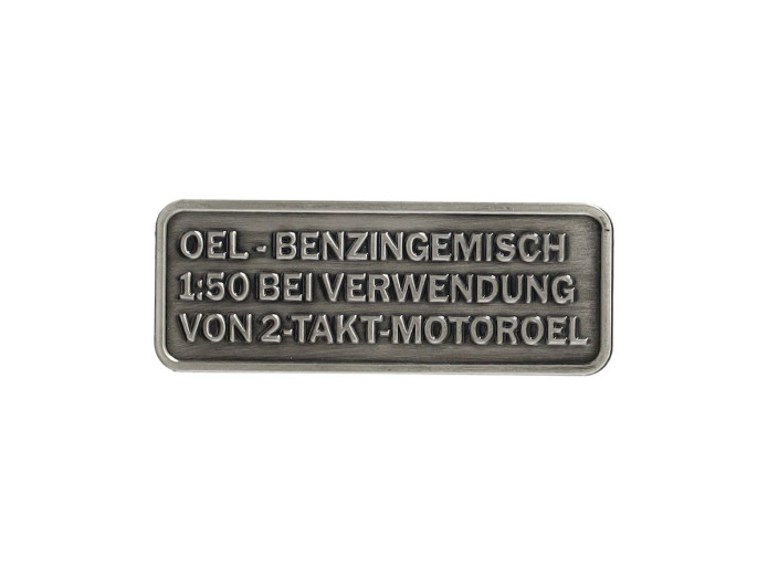 Benzine mix sticker Duits RealMetal zilver kleur