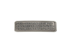Benzingemisch Aufkleber Deutsch RealMetal Silberfarbe