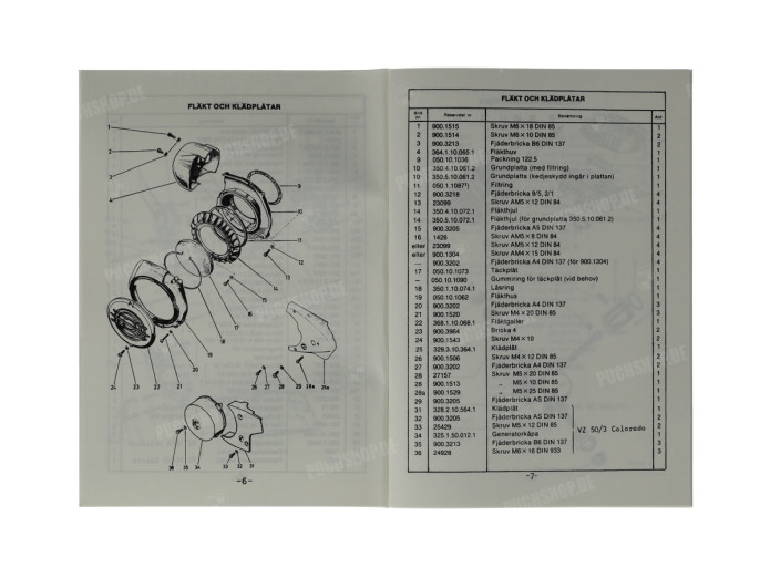 Onderdelen catalogus Puch VZ50 / Colorado / Dakota NTS