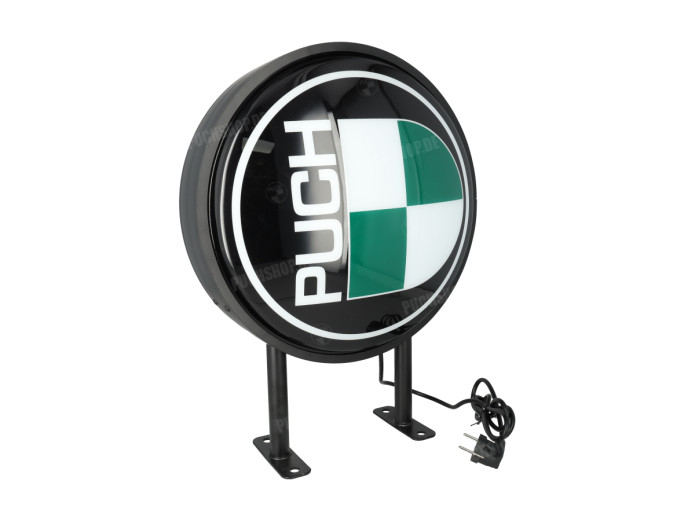 LED Leuchtkasten / Schild Puch 40cm rund Schwarz