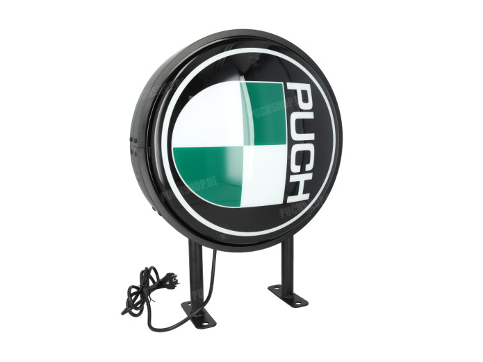 LED Leuchtkasten / Schild Puch 40cm rund Schwarz