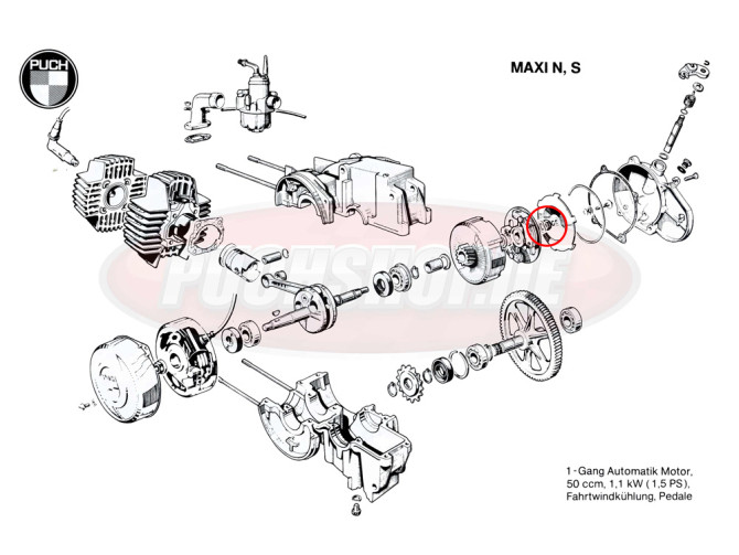 Clutch nut Puch Maxi / E50 pedal-start M10  product