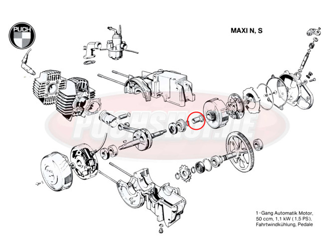 Puch Maxi E50 Anroll Kickstart Lagerbuchse PSR Sinteralu product