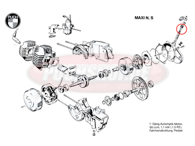 Clutch axle Puch Maxi / E50 / X30 Velux II 9x2.5mm o-ring  product