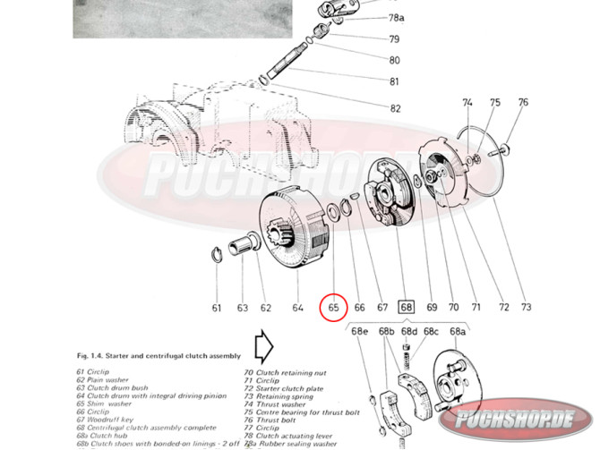 Kupplung Puch Maxi / E50 Passscheibe Vorne 15x21 product