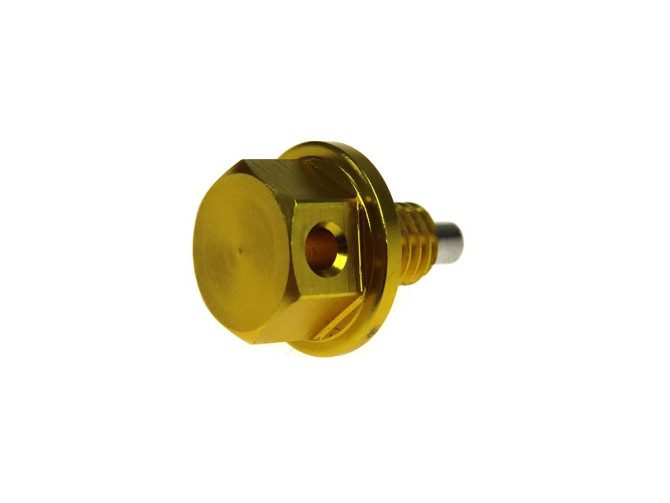 Oil drain plug M8x1.25 with magnet aluminium gold Racing product