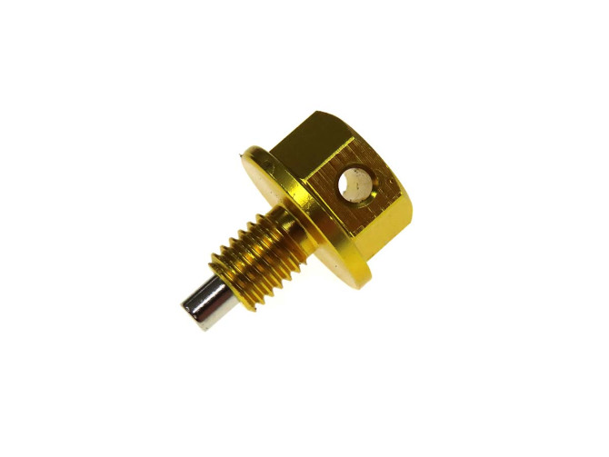 Oil drain plug M8x1.25 with magnet aluminium gold Racing product