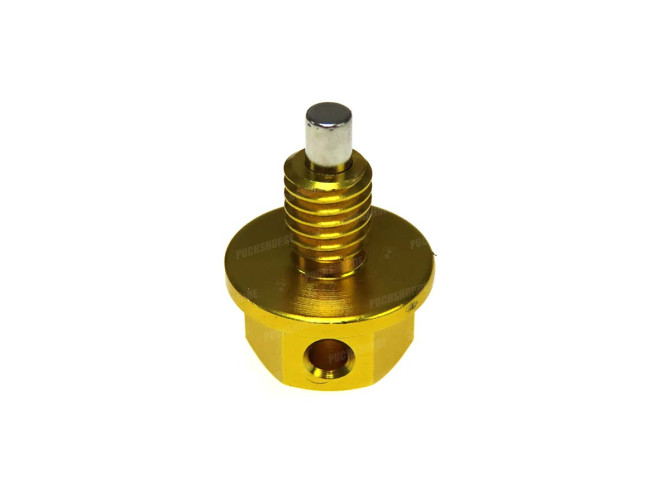 Oil drain plug M8x1.25 with magnet aluminium gold Racing main