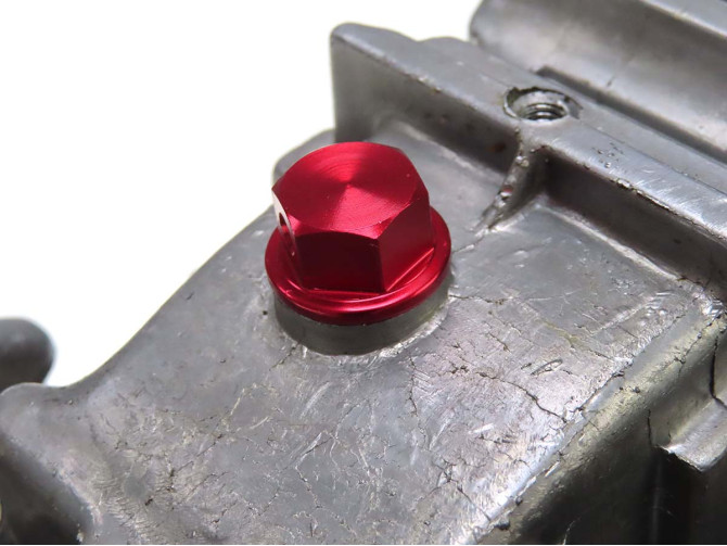 Olie aftapbout M8x1.25 met magneet aluminium rood Racing  product
