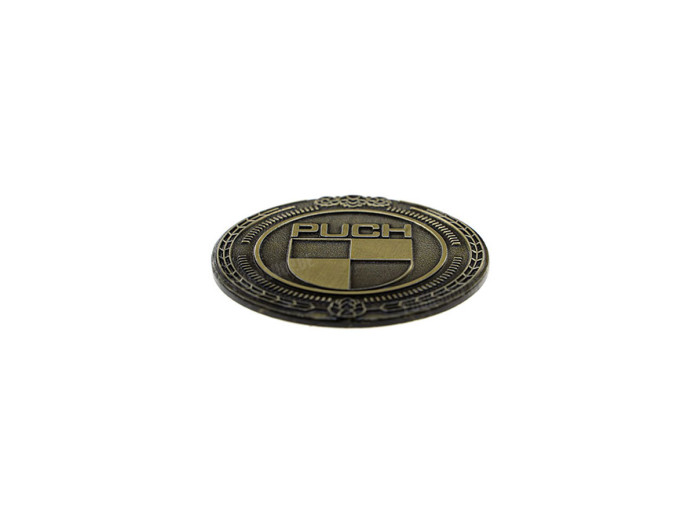 Badge / Emblem Puch logo Gold 47mm RealMetal