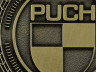 Badge / embleem Puch logo goud 47mm RealMetal thumb extra