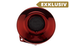 Polraddeckel Puch Maxi E50 / Z50 / ZA50 *Exclusive* Candy Rot mit RealMetal Emblem 