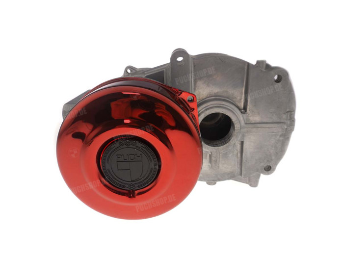 Flywheel cover Puch Maxi E50 / Z50 / ZA50 *Exclusive* Candy Red with RealMetal emblem