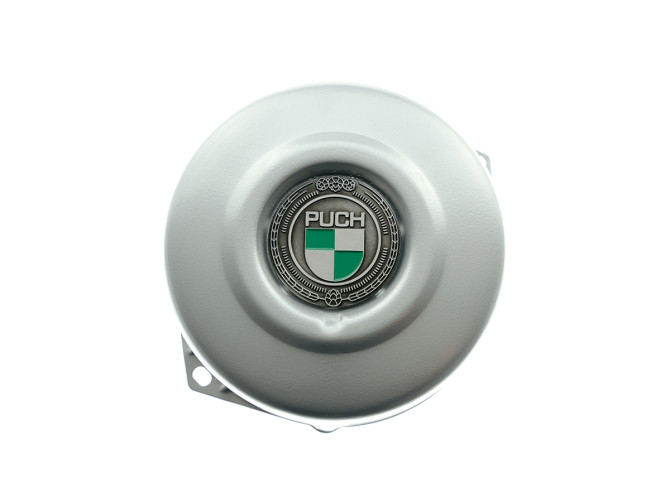 Flywheel cover Puch Maxi E50 / Z50 / ZA50 *Exclusive* silver with RealMetal emblem product